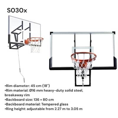 Basketball Board Tempered glass with manivel