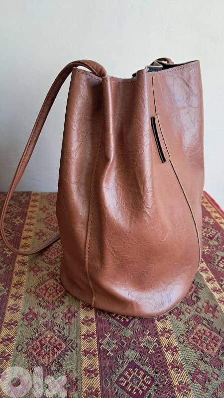 Genuine leather bucket bag 2