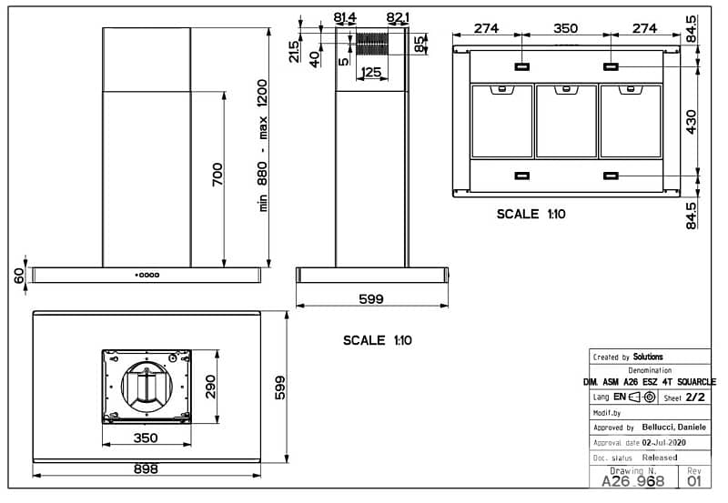 FABER ISLAND HOOD 90CM 685M3/H STANLESS(BU) 2