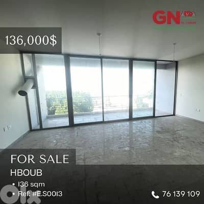 For Sale Apartment in Hboub 136m ONLY for 136K في حبوب