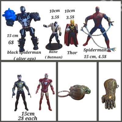 marvel and Dc figurine 15 and 10 cm