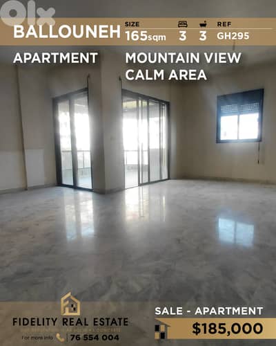 Apartment for sale in Ballouneh GH295 شقة  للبيع في بلونه