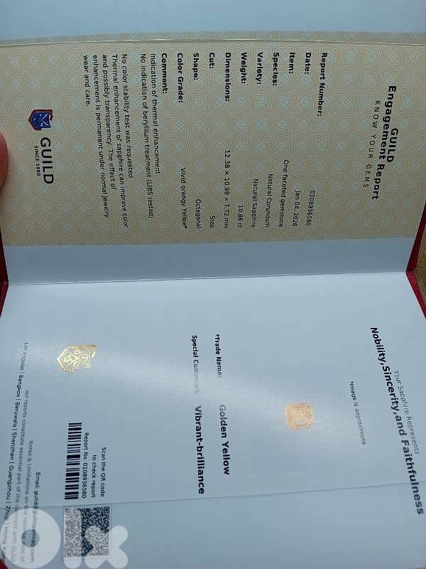 certified vivid orange yellow sapphire 10.86ct 3