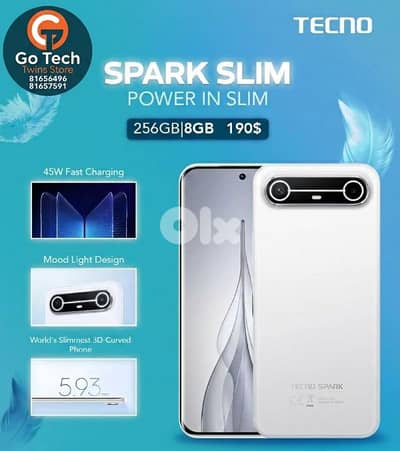 Tecno Spark Slim 256GB ( مختوم )
