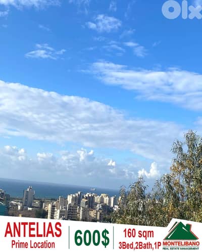 Prime Location 160 sqm Apartment For Rent in Antelias (أنطلياس) + View