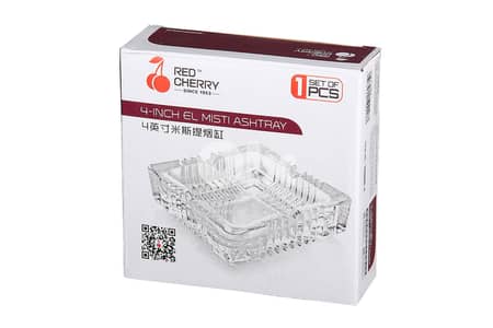 Red Cherry 4-Inch Crystal Glass Ashtray