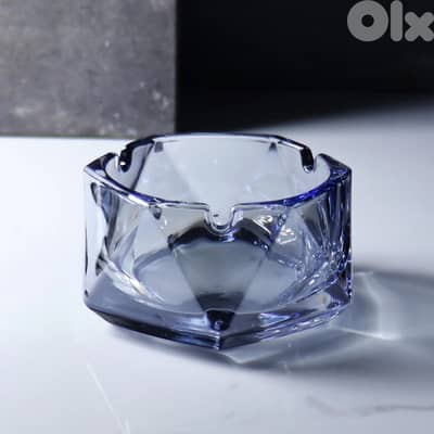 Diamonds Small Crystal Glass Ashtray
