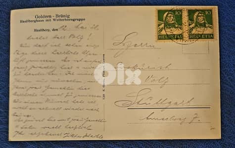 Switzerland 1928 postcard Hasilberg golden Watterhorn mountain Germany