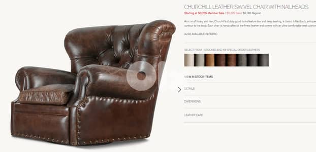 Two Churchil Leather Chairs - Restoration Hardware