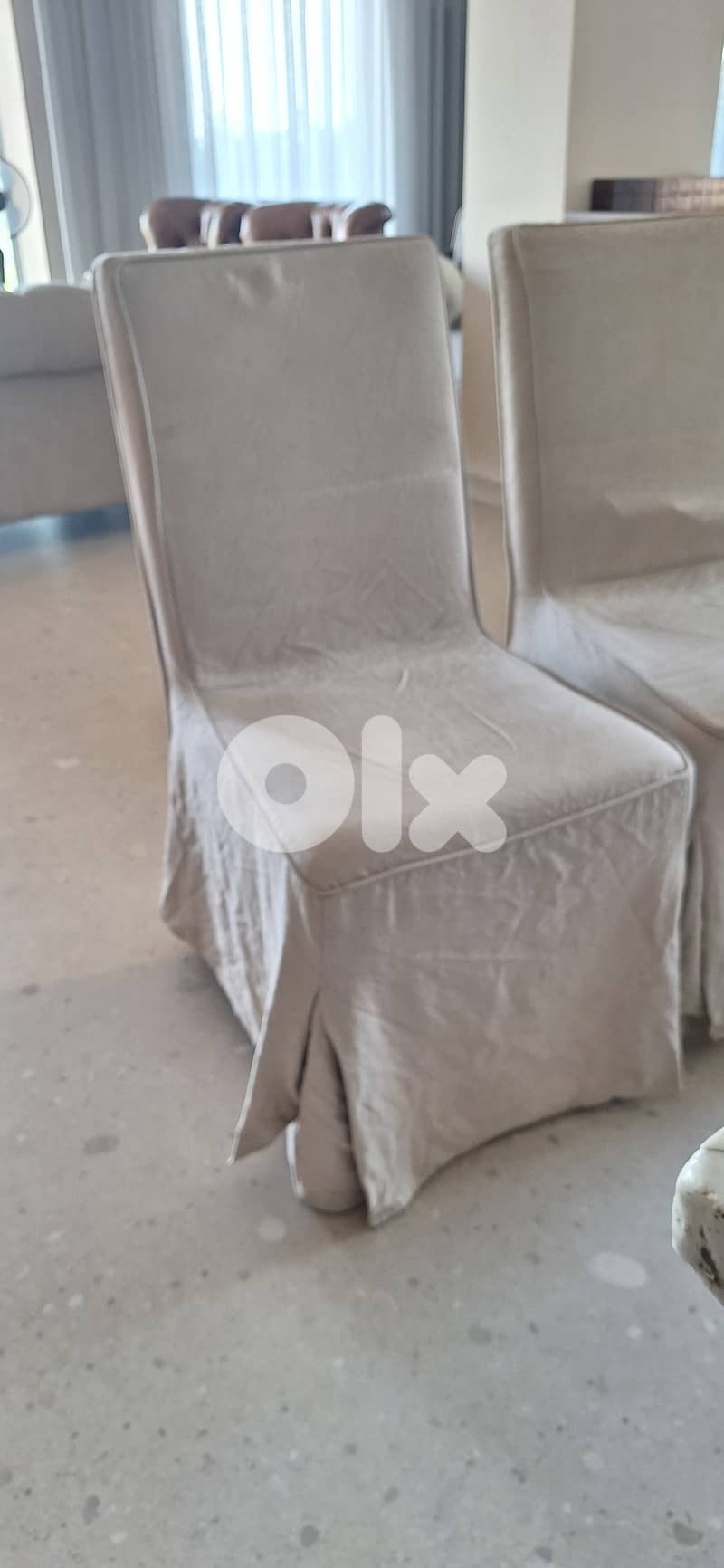 Linen Dining Chairs - Set of 8 1