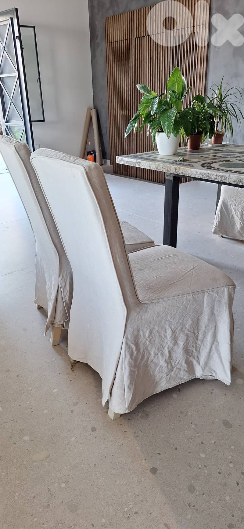 Linen Dining Chairs - Set of 8 2