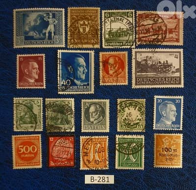 Germany Reich Nazi Hitler 18 stamps Lot# B-281