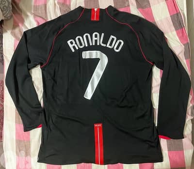 manchester united 2008 away black nike kit ronaldo 7