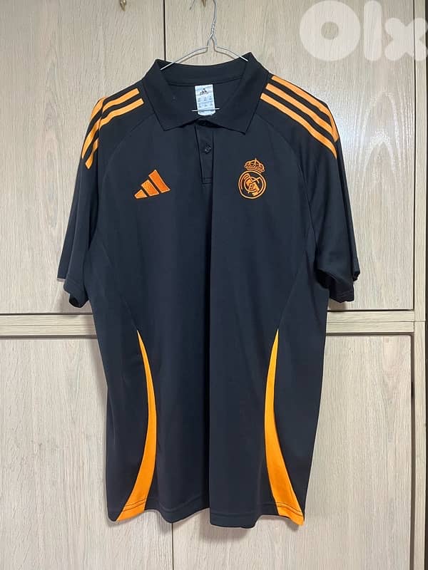 Real Madrid black adidas polo 2