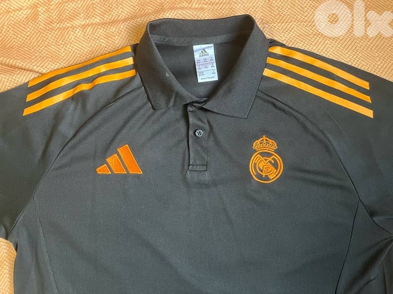 Real Madrid black adidas polo 3