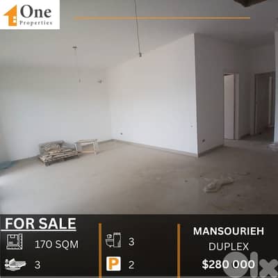 DUPLEX APARTMENT FOR SALE IN MANSOURIEH