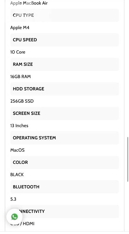 Mac book Air 2025 M4 chip 1