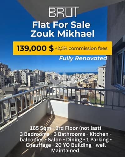 Amazing -85 sqm Apartment for sale in Zouk Mikhael