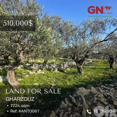For Sale Land in Gharzouz 7224m² ONLY for 510K للبيع أرض في غرزوز
