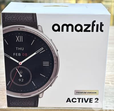 Amazfit Active 2 premium version Round Black Leather
