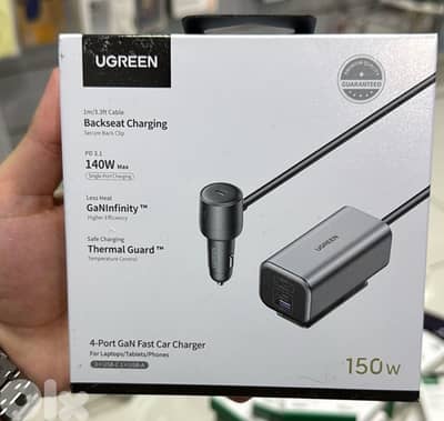 Ugreen 150w 4-port Gan fast car charger (3xusb-c,1xusb-a) 35571