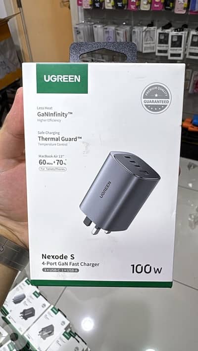 Ugreen Nexode S 100w 4-port gan fast charger 3pin (3xusb-c,1xusb-a)