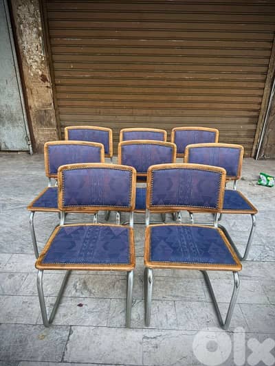 marcel breuer 1970's 8 dining chairs original italy