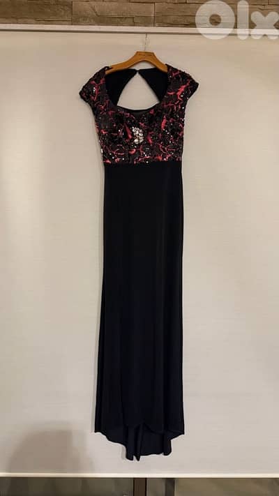 black and red formal dress