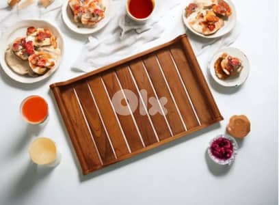 Handmade Beechwood Tray | صينية خشب زان طبيعي 45×30