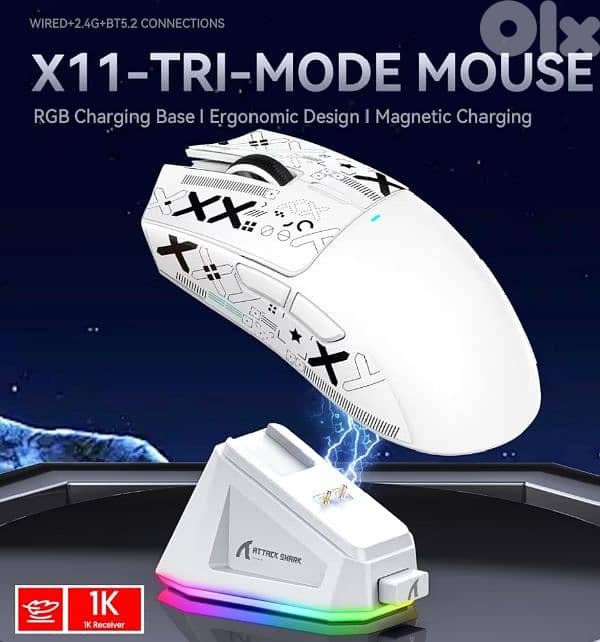 Attack shark X11 white + arm sleeve 1