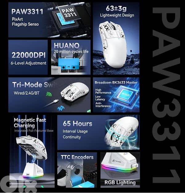 Attack shark X11 white + arm sleeve 2