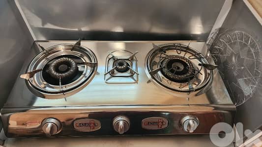 غاز ٣ عيون اصلي مع خزانة الومينيوم