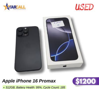 apple iphone 16 pro max used 512 black
