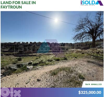 940m2 Prime land+mountain view 4sale in Faytroun - أرض للبيع في فيطرون
