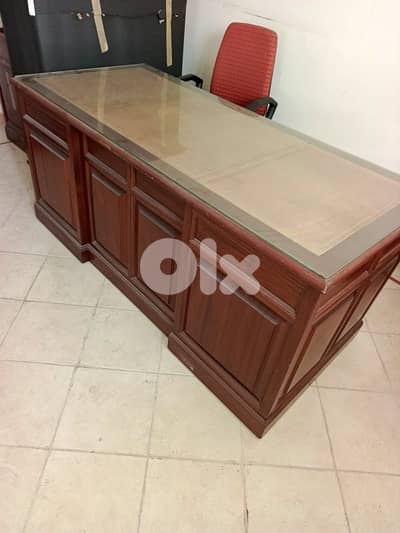 مكتب ريجنسي انجليزي قديم وجه جلد رائع جدا