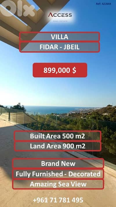 Brand new - Fully Furnished Villa for sale - Fidar