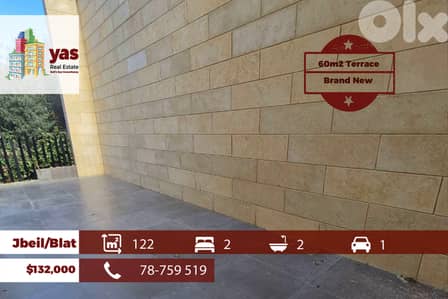 Jbeil/Blat 122m2 | 60m2 Terrace | Brand New | Private Street | OH