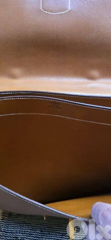 Hermès Sac A Dépêches 41 Cognac Leather Briefase 12