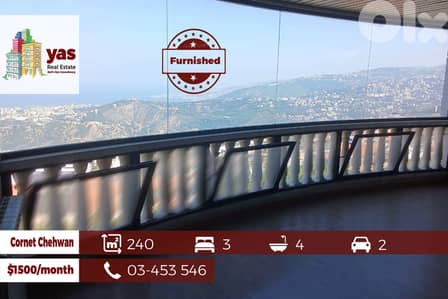 Cornet Chehwan 240m2 | Fully Furnished | Luxury | Open View | WI |