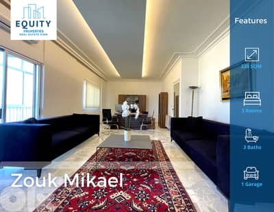 Furnished 220 SQM Apartment For Sale In Zouk Mikael شقة للبيع #RK21426