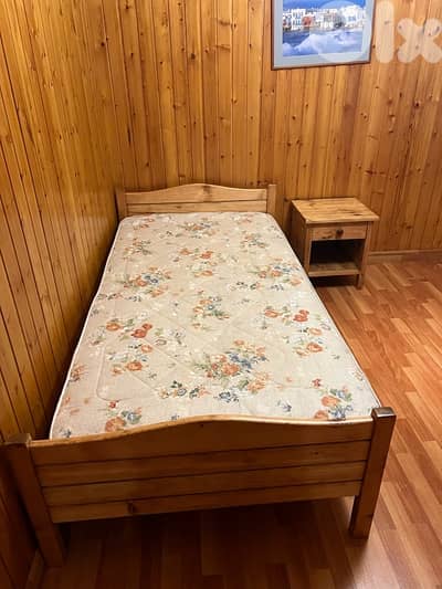 Single Bed & Nightstand