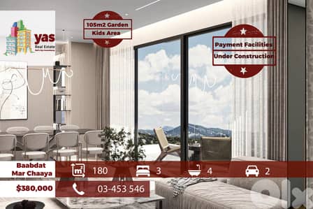 Baabdat/Mar Chaaya 180m2 | 105m2 Garden | Under Construction | TCH