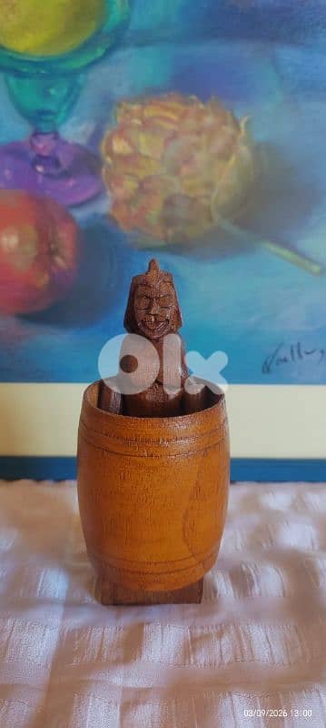 vintage Philippine wood barrel gadget