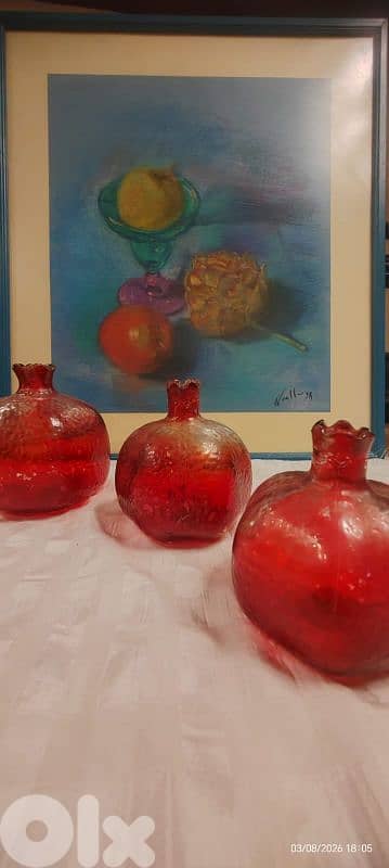 طقم زجاجيات على شكل رمان