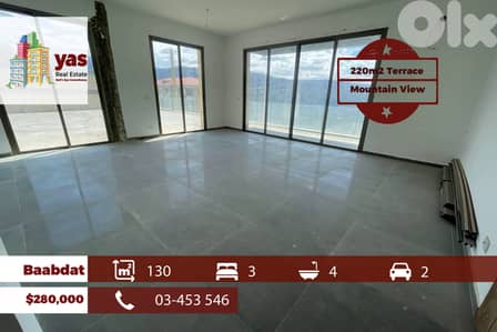 Baabdat 130m2 | 220m2 Terrace | Calm Area | High End | TCH