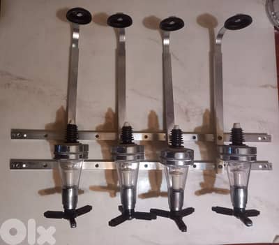 Wall Mounted Liquor Dispenser 4 Revolving Nozzle Drinkware Set Bar
