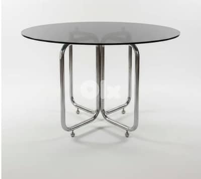 Mid-century modern mesa Tubular relonda chrome table 70s