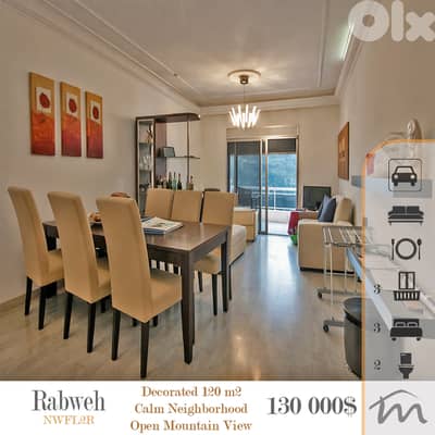 Rabweh | 3 Bedrooms Apartment | 3 Balconies | Open Mountain View