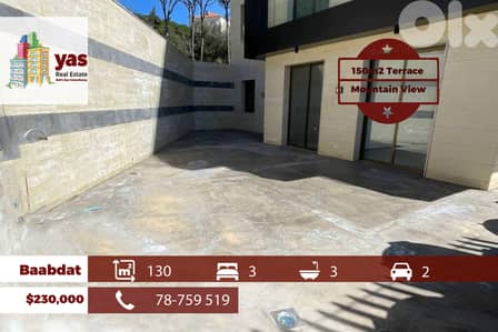 Baabdat 130m2 | 150m2 Terrace | Mountain View | High End | TCH