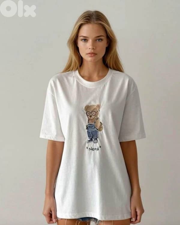 new teddy bear print T-shirts 1